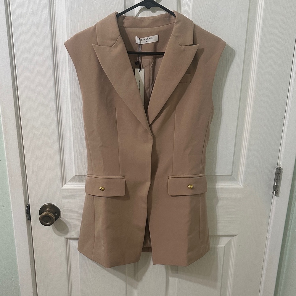 Commense Beige Sleeveless Vest
